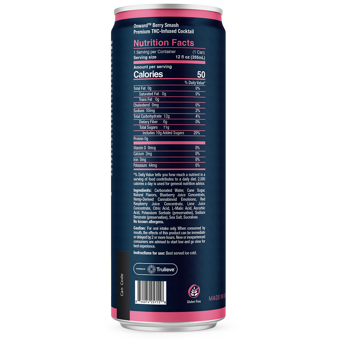 Onward Berry Smash 10mg THC & CBD Back