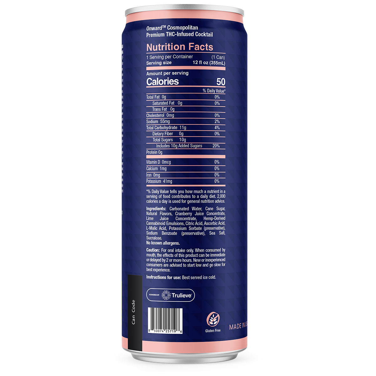 Onward Cosmopolitan 10mg THC & CBD Back