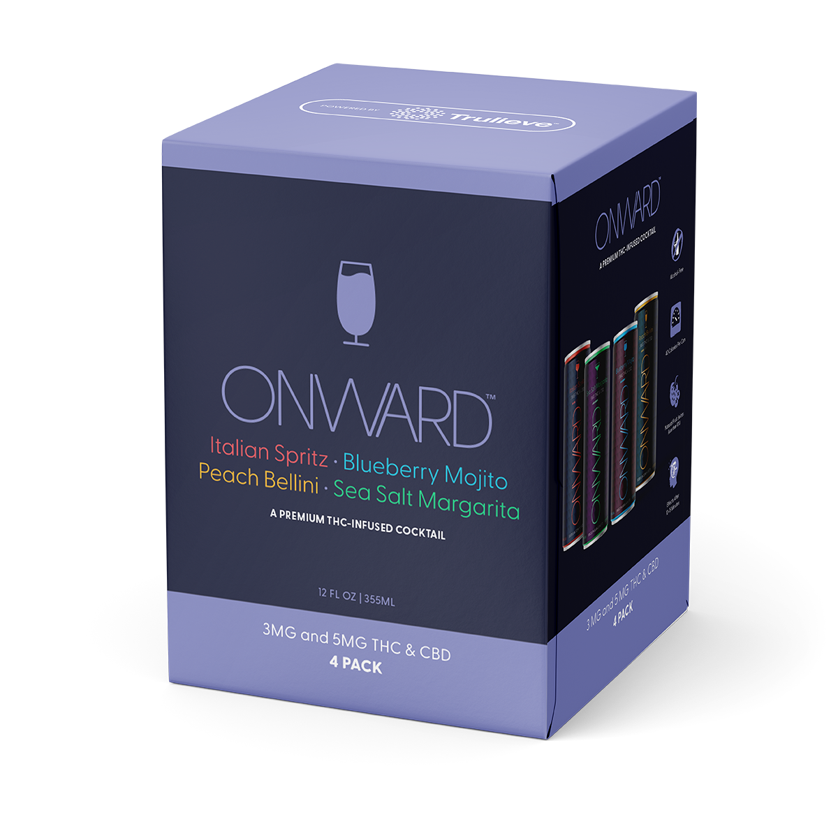 Onward Variety Pack Assortment : Blueberry Mojito, Italian Spritz, Peach Bellini & Sea Salt Margarita