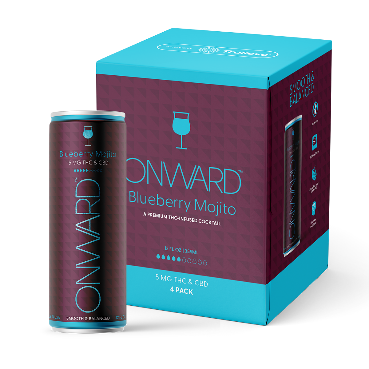 Onward Blueberry Mojito Premium THC-Infused Cocktail