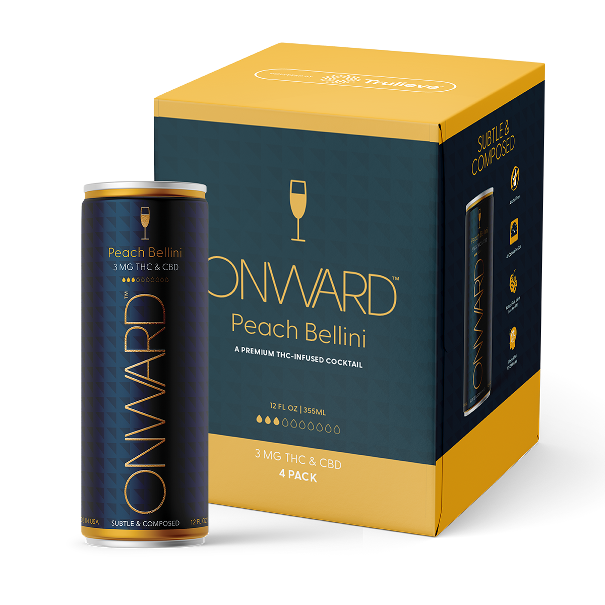 Onward Peach Bellini Premium THC-Infused Cocktail