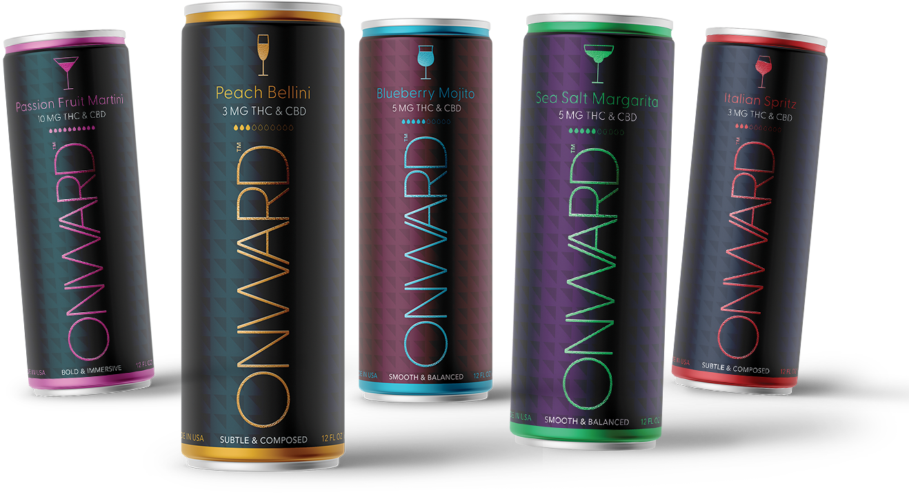 Onward Variety Pack Assortment : Passion Fruit Martini, Blueberry Mojito, Italian Spritz, Peach Bellini & Sea Salt Margarita